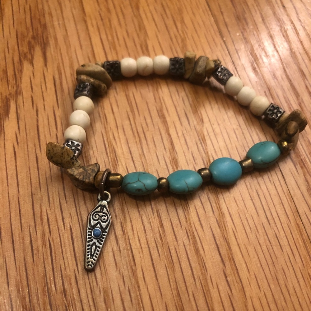 Beaded gemstone bracelet